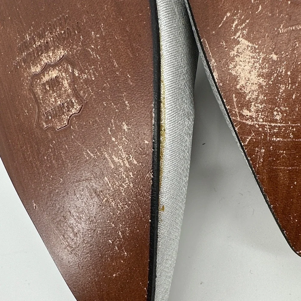 VTG‎ 90s Stuart Weitzman Silver Slingback Heels Retro Chic Aesthetic SZ 10.5